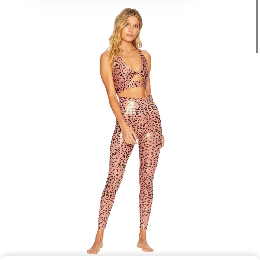 NWOT Beach Riot Piper Leggings Old Rose Leopard size Small